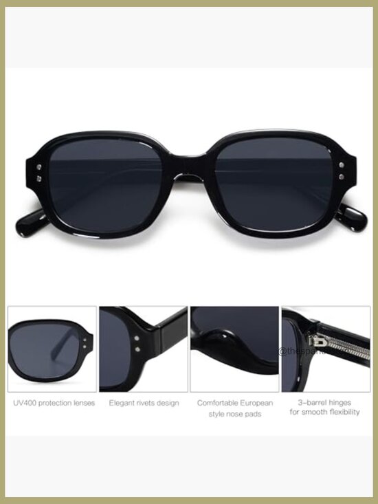Rectangle Sunglasses with Polarized Lenses, UV Protection, Metal Frame main image 5